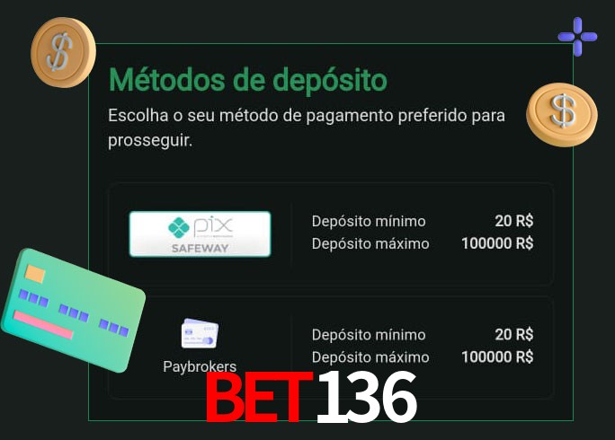 O cassino bet136 oferece uma grande variedade de métodos de pagamento